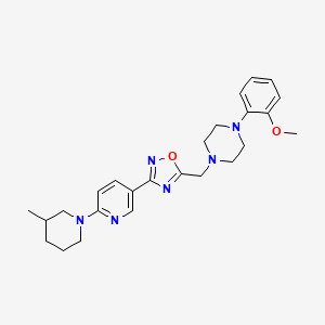 molecular formula C25H32N6O2 B6585388 1-(2-methoxyphenyl)-4-({3-[6-(3-methylpiperidin-1-yl)pyridin-3-yl]-1,2,4-oxadiazol-5-yl}methyl)piperazine CAS No. 1251671-74-5