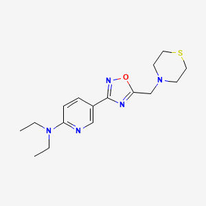 molecular formula C16H23N5OS B6585395 N,N-diethyl-5-{5-[(thiomorpholin-4-yl)methyl]-1,2,4-oxadiazol-3-yl}pyridin-2-amine CAS No. 1251606-90-2