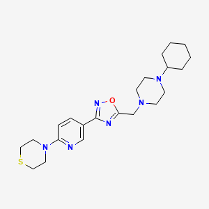molecular formula C22H32N6OS B6585398 4-(5-{5-[(4-cyclohexylpiperazin-1-yl)methyl]-1,2,4-oxadiazol-3-yl}pyridin-2-yl)thiomorpholine CAS No. 1251607-32-5