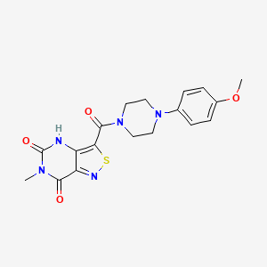 molecular formula C18H19N5O4S B6585400 3-[4-(4-methoxyphenyl)piperazine-1-carbonyl]-6-methyl-4H,5H,6H,7H-[1,2]thiazolo[4,3-d]pyrimidine-5,7-dione CAS No. 1251556-54-3