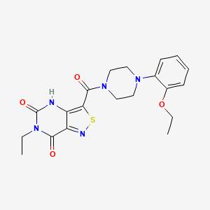 molecular formula C20H23N5O4S B6585421 3-[4-(2-ethoxyphenyl)piperazine-1-carbonyl]-6-ethyl-4H,5H,6H,7H-[1,2]thiazolo[4,3-d]pyrimidine-5,7-dione CAS No. 1251606-45-7