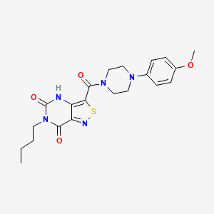 molecular formula C21H25N5O4S B6585435 6-butyl-3-[4-(4-methoxyphenyl)piperazine-1-carbonyl]-4H,5H,6H,7H-[1,2]thiazolo[4,3-d]pyrimidine-5,7-dione CAS No. 1251705-42-6