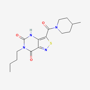 molecular formula C16H22N4O3S B6585443 6-butyl-3-(4-methylpiperidine-1-carbonyl)-4H,5H,6H,7H-[1,2]thiazolo[4,3-d]pyrimidine-5,7-dione CAS No. 1251606-53-7