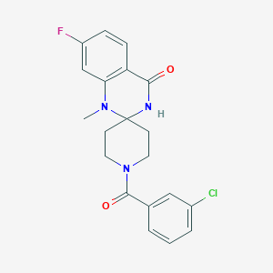 molecular formula C20H19ClFN3O2 B6585471 1-(3-chlorobenzoyl)-7'-fluoro-1'-methyl-3',4'-dihydro-1'H-spiro[piperidine-4,2'-quinazoline]-4'-one CAS No. 1251619-12-1