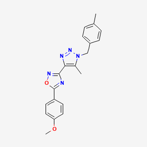 molecular formula C20H19N5O2 B6585486 5-(4-methoxyphenyl)-3-{5-methyl-1-[(4-methylphenyl)methyl]-1H-1,2,3-triazol-4-yl}-1,2,4-oxadiazole CAS No. 1251697-39-8