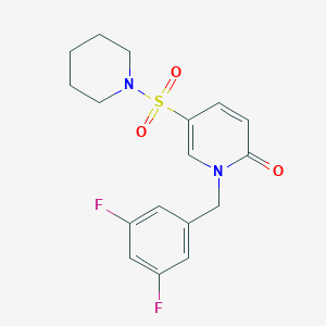 molecular formula C17H18F2N2O3S B6585489 1-[(3,5-difluorophenyl)methyl]-5-(piperidine-1-sulfonyl)-1,2-dihydropyridin-2-one CAS No. 1251697-93-4