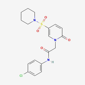 molecular formula C18H20ClN3O4S B6585493 N-(4-chlorophenyl)-2-[2-oxo-5-(piperidine-1-sulfonyl)-1,2-dihydropyridin-1-yl]acetamide CAS No. 1251631-06-7