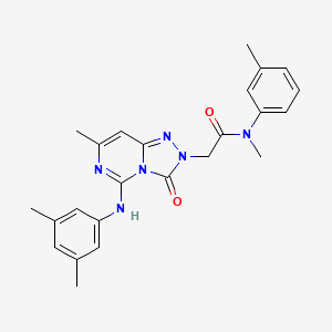molecular formula C24H26N6O2 B6585500 2-{5-[(3,5-dimethylphenyl)amino]-7-methyl-3-oxo-2H,3H-[1,2,4]triazolo[4,3-c]pyrimidin-2-yl}-N-methyl-N-(3-methylphenyl)acetamide CAS No. 1251662-26-6