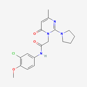 molecular formula C18H21ClN4O3 B6585512 N-(3-chloro-4-methoxyphenyl)-2-[4-methyl-6-oxo-2-(pyrrolidin-1-yl)-1,6-dihydropyrimidin-1-yl]acetamide CAS No. 1251710-95-8