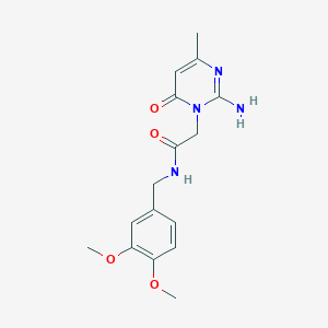 2-(2-amino-4-methyl-6-oxo-1,6-dihydropyrimidin-1-yl)-N-[(3,4-dimethoxyphenyl)methyl]acetamide