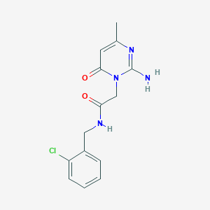 2-(2-amino-4-methyl-6-oxo-1,6-dihydropyrimidin-1-yl)-N-[(2-chlorophenyl)methyl]acetamide