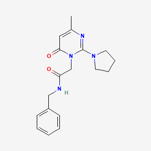 N-benzyl-2-[4-methyl-6-oxo-2-(pyrrolidin-1-yl)-1,6-dihydropyrimidin-1-yl]acetamide