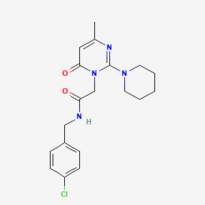 molecular formula C19H23ClN4O2 B6585538 N-[(4-chlorophenyl)methyl]-2-[4-methyl-6-oxo-2-(piperidin-1-yl)-1,6-dihydropyrimidin-1-yl]acetamide CAS No. 1251604-98-4