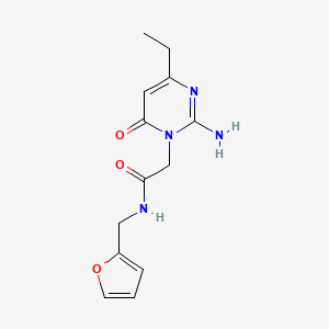 molecular formula C13H16N4O3 B6585540 2-(2-amino-4-ethyl-6-oxo-1,6-dihydropyrimidin-1-yl)-N-[(furan-2-yl)methyl]acetamide CAS No. 1251677-63-0