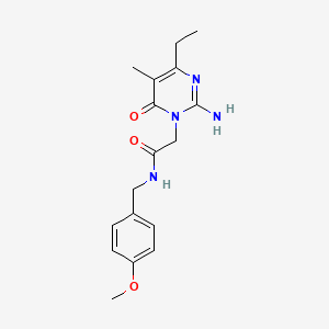 molecular formula C17H22N4O3 B6585542 2-(2-amino-4-ethyl-5-methyl-6-oxo-1,6-dihydropyrimidin-1-yl)-N-[(4-methoxyphenyl)methyl]acetamide CAS No. 1251677-45-8