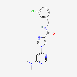 molecular formula C17H17ClN6O B6585590 N-[(3-chlorophenyl)methyl]-1-[6-(dimethylamino)pyrimidin-4-yl]-1H-imidazole-4-carboxamide CAS No. 1251611-28-5