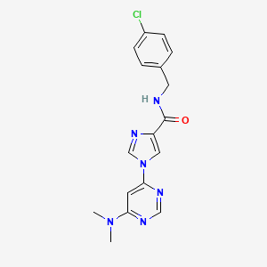 molecular formula C17H17ClN6O B6585598 N-[(4-chlorophenyl)methyl]-1-[6-(dimethylamino)pyrimidin-4-yl]-1H-imidazole-4-carboxamide CAS No. 1251678-42-8