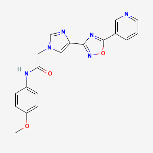 molecular formula C19H16N6O3 B6585642 N-(4-methoxyphenyl)-2-{4-[5-(pyridin-3-yl)-1,2,4-oxadiazol-3-yl]-1H-imidazol-1-yl}acetamide CAS No. 1251597-54-2