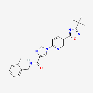 molecular formula C23H24N6O2 B6585661 1-[5-(3-tert-butyl-1,2,4-oxadiazol-5-yl)pyridin-2-yl]-N-[(2-methylphenyl)methyl]-1H-imidazole-4-carboxamide CAS No. 1251562-45-4