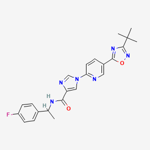 molecular formula C23H23FN6O2 B6585667 1-[5-(3-tert-butyl-1,2,4-oxadiazol-5-yl)pyridin-2-yl]-N-[1-(4-fluorophenyl)ethyl]-1H-imidazole-4-carboxamide CAS No. 1251681-40-9