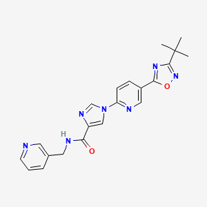 molecular formula C21H21N7O2 B6585676 1-[5-(3-tert-butyl-1,2,4-oxadiazol-5-yl)pyridin-2-yl]-N-[(pyridin-3-yl)methyl]-1H-imidazole-4-carboxamide CAS No. 1251612-63-1