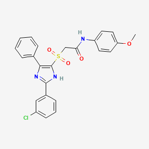 molecular formula C24H20ClN3O4S B6585722 2-{[2-(3-chlorophenyl)-5-phenyl-1H-imidazol-4-yl]sulfonyl}-N-(4-methoxyphenyl)acetamide CAS No. 1251648-68-6