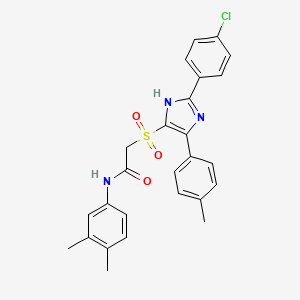 molecular formula C26H24ClN3O3S B6585725 2-{[2-(4-chlorophenyl)-5-(4-methylphenyl)-1H-imidazol-4-yl]sulfonyl}-N-(3,4-dimethylphenyl)acetamide CAS No. 1251548-96-5