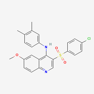 molecular formula C24H21ClN2O3S B6585730 3-(4-chlorobenzenesulfonyl)-N-(3,4-dimethylphenyl)-6-methoxyquinolin-4-amine CAS No. 1251673-35-4