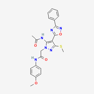 2-[5-acetamido-3-(methylsulfanyl)-4-(3-phenyl-1,2,4-oxadiazol-5-yl)-1H-pyrazol-1-yl]-N-(4-methoxyphenyl)acetamide