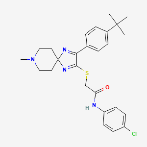 2-{[3-(4-tert-butylphenyl)-8-methyl-1,4,8-triazaspiro[4.5]deca-1,3-dien-2-yl]sulfanyl}-N-(4-chlorophenyl)acetamide