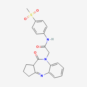 N-(4-methanesulfonylphenyl)-2-{8-oxo-2,9-diazatricyclo[8.4.0.0^{3,7}]tetradeca-1(10),2,11,13-tetraen-9-yl}acetamide