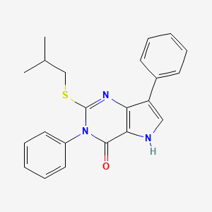 2-[(2-methylpropyl)sulfanyl]-3,7-diphenyl-3H,4H,5H-pyrrolo[3,2-d]pyrimidin-4-one