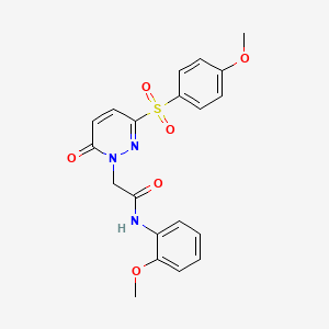 molecular formula C20H19N3O6S B6585813 2-[3-(4-methoxybenzenesulfonyl)-6-oxo-1,6-dihydropyridazin-1-yl]-N-(2-methoxyphenyl)acetamide CAS No. 1251606-76-4