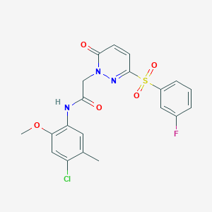 molecular formula C20H17ClFN3O5S B6585821 N-(4-chloro-2-methoxy-5-methylphenyl)-2-[3-(3-fluorobenzenesulfonyl)-6-oxo-1,6-dihydropyridazin-1-yl]acetamide CAS No. 1251602-50-2