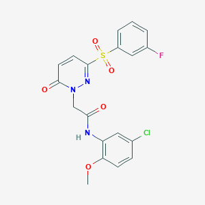 molecular formula C19H15ClFN3O5S B6585827 N-(5-chloro-2-methoxyphenyl)-2-[3-(3-fluorobenzenesulfonyl)-6-oxo-1,6-dihydropyridazin-1-yl]acetamide CAS No. 1251709-32-6