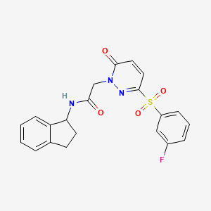 N-(2,3-dihydro-1H-inden-1-yl)-2-[3-(3-fluorobenzenesulfonyl)-6-oxo-1,6-dihydropyridazin-1-yl]acetamide