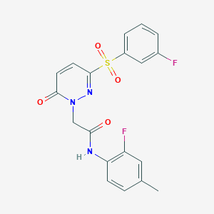 molecular formula C19H15F2N3O4S B6585836 N-(2-fluoro-4-methylphenyl)-2-[3-(3-fluorobenzenesulfonyl)-6-oxo-1,6-dihydropyridazin-1-yl]acetamide CAS No. 1251676-50-2