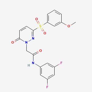 molecular formula C19H15F2N3O5S B6585838 N-(3,5-difluorophenyl)-2-[3-(3-methoxybenzenesulfonyl)-6-oxo-1,6-dihydropyridazin-1-yl]acetamide CAS No. 1251591-43-1
