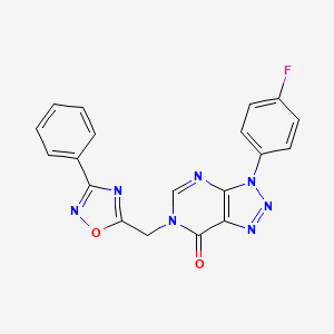 molecular formula C19H12FN7O2 B6585851 3-(4-fluorophenyl)-6-[(3-phenyl-1,2,4-oxadiazol-5-yl)methyl]-3H,6H,7H-[1,2,3]triazolo[4,5-d]pyrimidin-7-one CAS No. 1223906-76-0