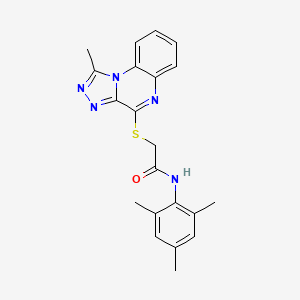 molecular formula C21H21N5OS B6585868 2-({1-methyl-[1,2,4]triazolo[4,3-a]quinoxalin-4-yl}sulfanyl)-N-(2,4,6-trimethylphenyl)acetamide CAS No. 1251621-28-9