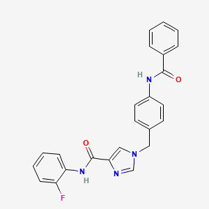 1-[(4-benzamidophenyl)methyl]-N-(2-fluorophenyl)-1H-imidazole-4-carboxamide