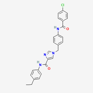B6585885 1-{[4-(4-chlorobenzamido)phenyl]methyl}-N-(4-ethylphenyl)-1H-imidazole-4-carboxamide CAS No. 1251603-91-4