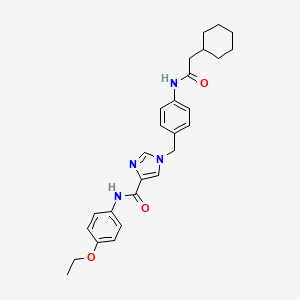 molecular formula C27H32N4O3 B6585903 1-{[4-(2-cyclohexylacetamido)phenyl]methyl}-N-(4-ethoxyphenyl)-1H-imidazole-4-carboxamide CAS No. 1251561-08-6