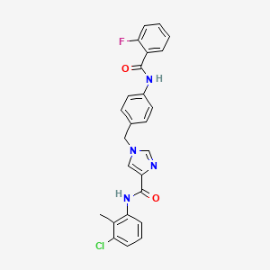 molecular formula C25H20ClFN4O2 B6585917 N-(3-chloro-2-methylphenyl)-1-{[4-(2-fluorobenzamido)phenyl]methyl}-1H-imidazole-4-carboxamide CAS No. 1251622-53-3