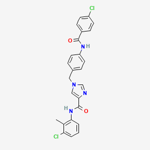 molecular formula C25H20Cl2N4O2 B6585920 N-(3-chloro-2-methylphenyl)-1-{[4-(4-chlorobenzamido)phenyl]methyl}-1H-imidazole-4-carboxamide CAS No. 1251613-31-6