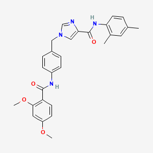 molecular formula C28H28N4O4 B6585927 1-{[4-(2,4-dimethoxybenzamido)phenyl]methyl}-N-(2,4-dimethylphenyl)-1H-imidazole-4-carboxamide CAS No. 1251677-23-2