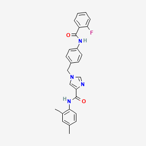 molecular formula C26H23FN4O2 B6585928 N-(2,4-dimethylphenyl)-1-{[4-(2-fluorobenzamido)phenyl]methyl}-1H-imidazole-4-carboxamide CAS No. 1251698-77-7
