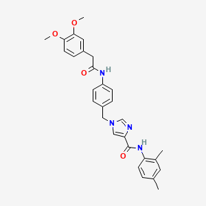 molecular formula C29H30N4O4 B6585936 1-({4-[2-(3,4-dimethoxyphenyl)acetamido]phenyl}methyl)-N-(2,4-dimethylphenyl)-1H-imidazole-4-carboxamide CAS No. 1251709-53-1