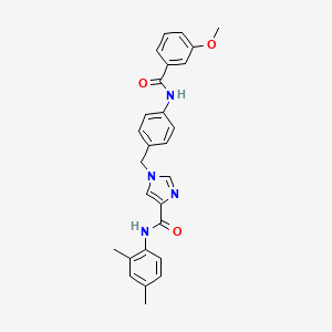 molecular formula C27H26N4O3 B6585946 N-(2,4-dimethylphenyl)-1-{[4-(3-methoxybenzamido)phenyl]methyl}-1H-imidazole-4-carboxamide CAS No. 1251622-72-6