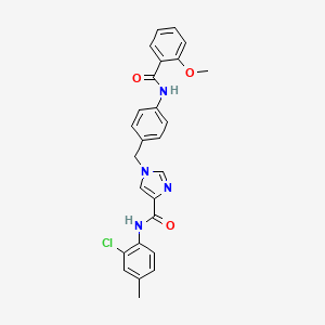 molecular formula C26H23ClN4O3 B6585959 N-(2-chloro-4-methylphenyl)-1-{[4-(2-methoxybenzamido)phenyl]methyl}-1H-imidazole-4-carboxamide CAS No. 1251689-96-9